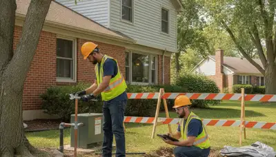 Plumber repairing a pipe in Highland Park, IL for residential plumbing service