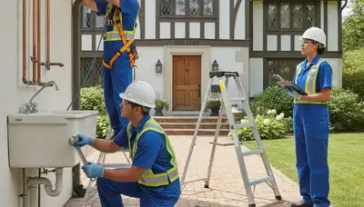 Plumber repairing pipes in Highland Park, IL for residential plumbing service
