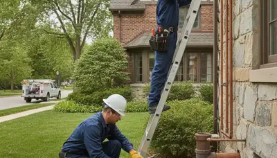 Plumber repairing a pipe in Highland Park, IL for emergency plumbing service