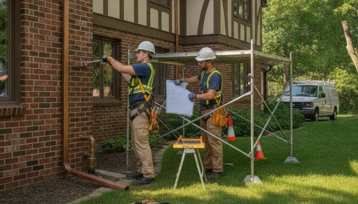 Plumber repairing a pipe in Highland Park, IL for residential plumbing service