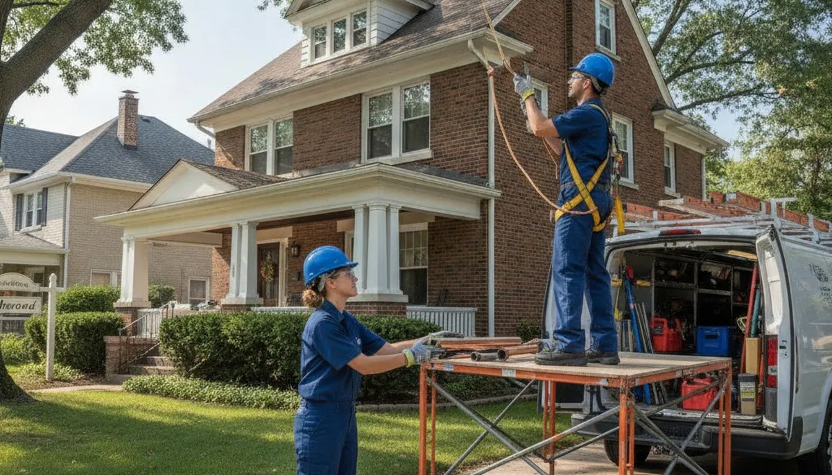 Plumber repairing pipe in Highland Park, IL for fast residential plumbing service