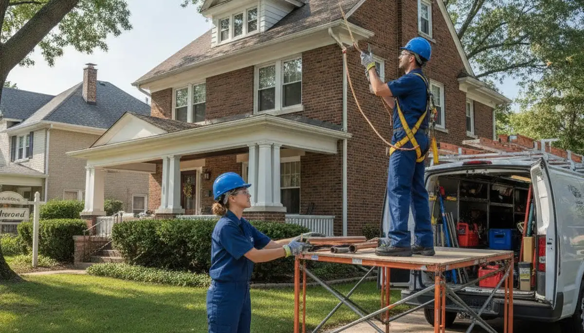 Plumber repairing pipe in Highland Park, IL for fast residential plumbing service