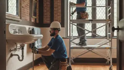 Plumber repairing pipes in Highland Park, IL for residential plumbing service