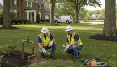Plumber repairing a pipe in Highland Park, IL for local plumbing repair service