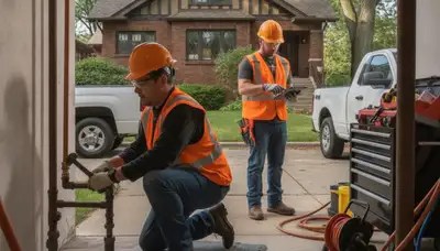 Highland Park, IL plumber repairing a pipe for a residential plumbing service