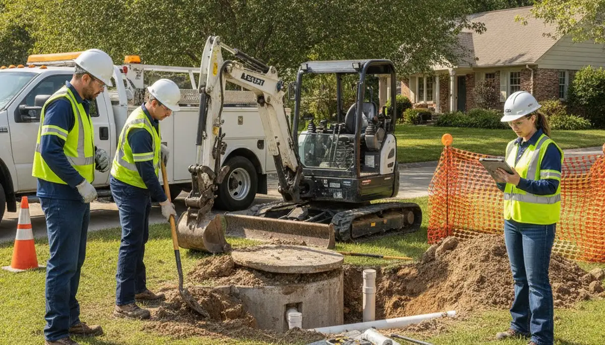 Septic repair service truck for homes in Highland Park, IL by On Call Plumbers